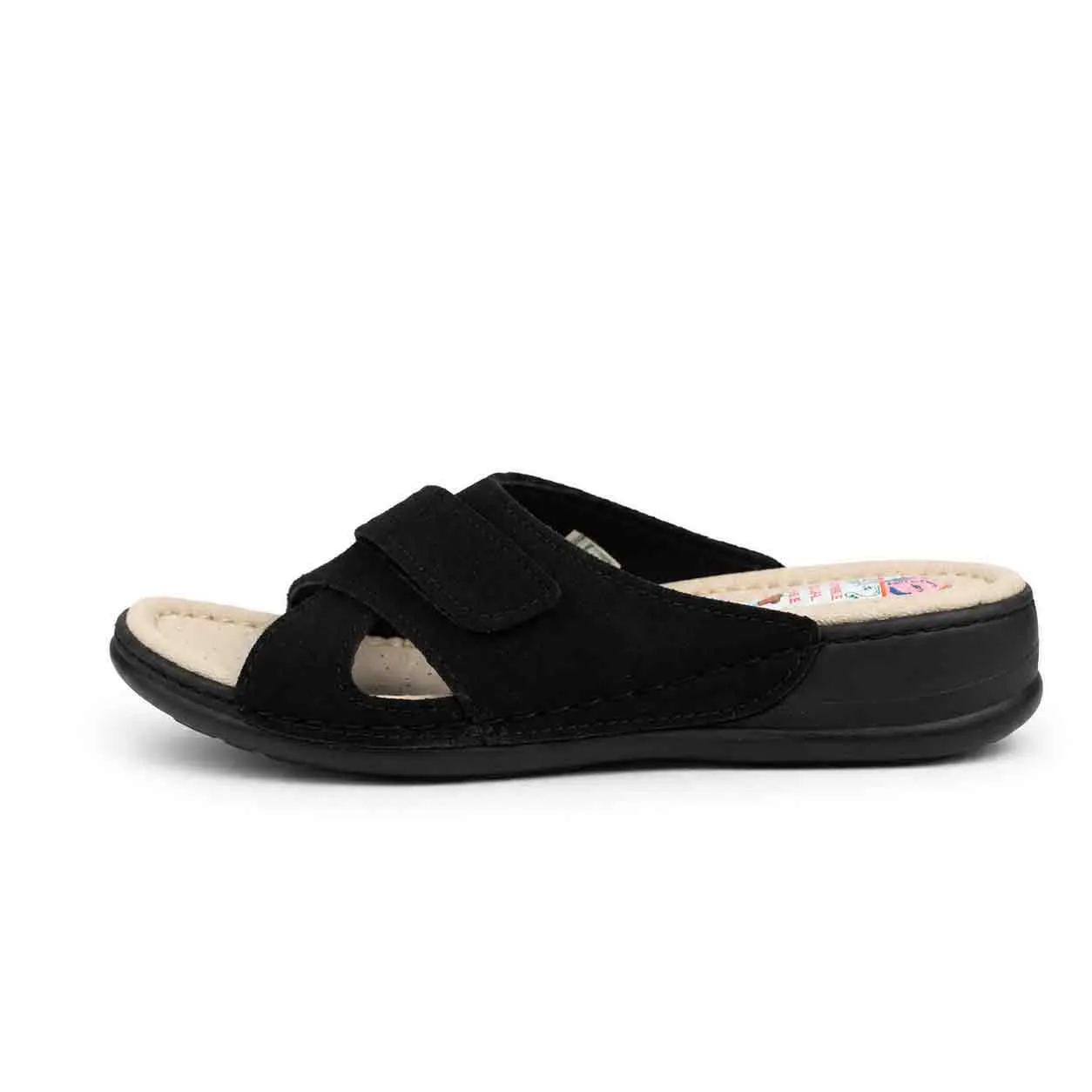 Sandale medicale Confort pour femme 500 noir daim  miniature